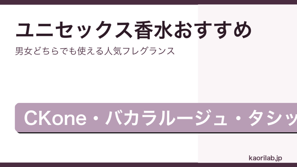 ユニセックス香水おすすめランキングを解説するアイキャッチ画像