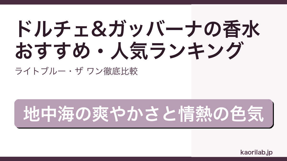 ドルチェ&ガッバーナの香水おすすめ・人気ランキングを解説するアイキャッチ画像