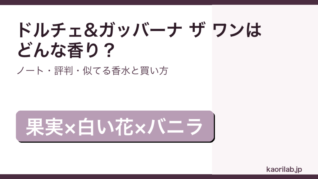 ドルチェ&ガッバーナ ザ ワンの香り・評判・買い方を解説するアイキャッチ画像