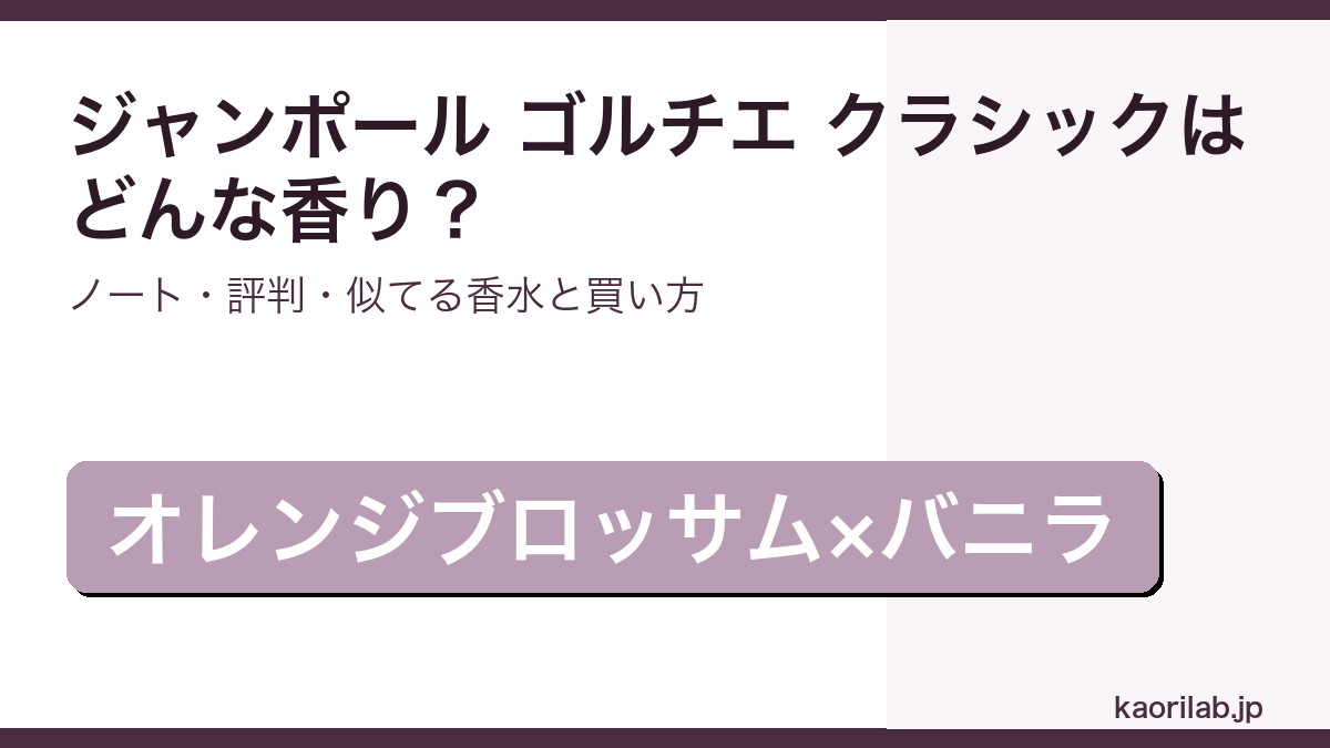 ジャンポール ゴルチエ クラシックの香り・評判・買い方を解説するアイキャッチ画像